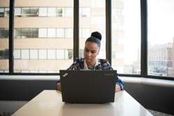 Woman in office