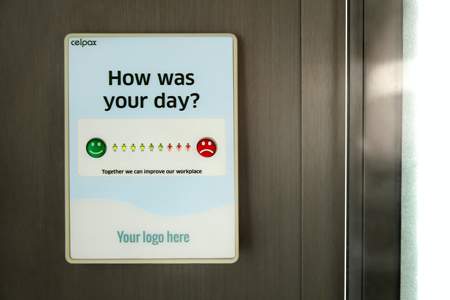 A sign asking you how your day is? 