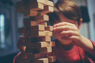 Jenga blocks about to fall