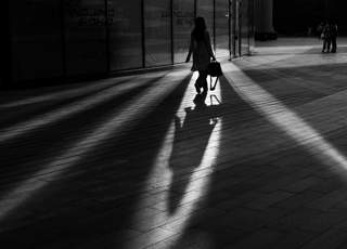 woman walking away